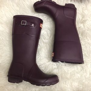 Hunter kids rain boots reflective 1 uk  3g purple